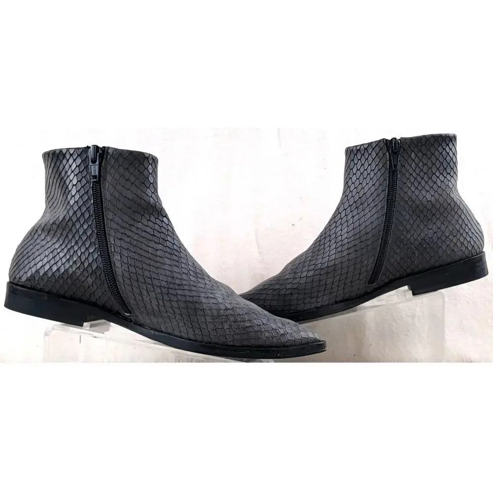 Coclico Apropos Snake Embossed Leather Booties EU 37.5 Made in Spain